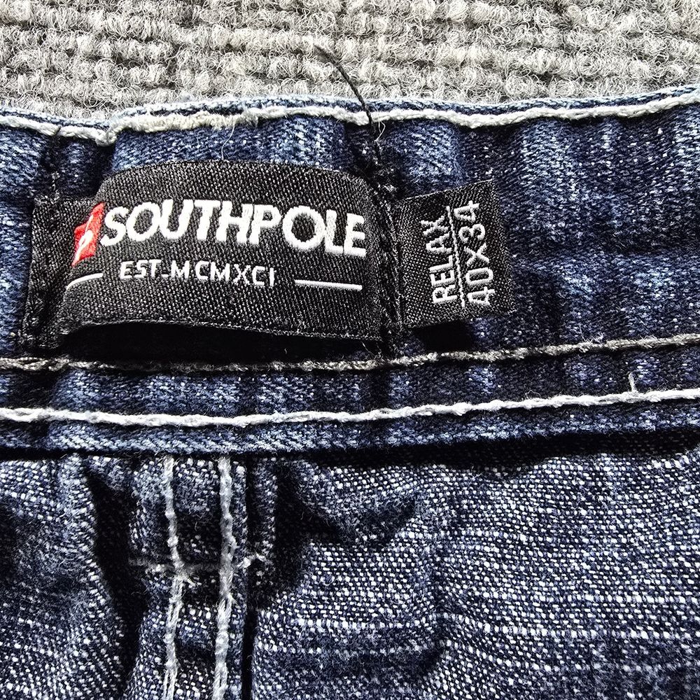 Southpole Jeans Mens 40x34 Dark Wash Relaxed Y2K Streetwear Denim - Picture 2 of 8